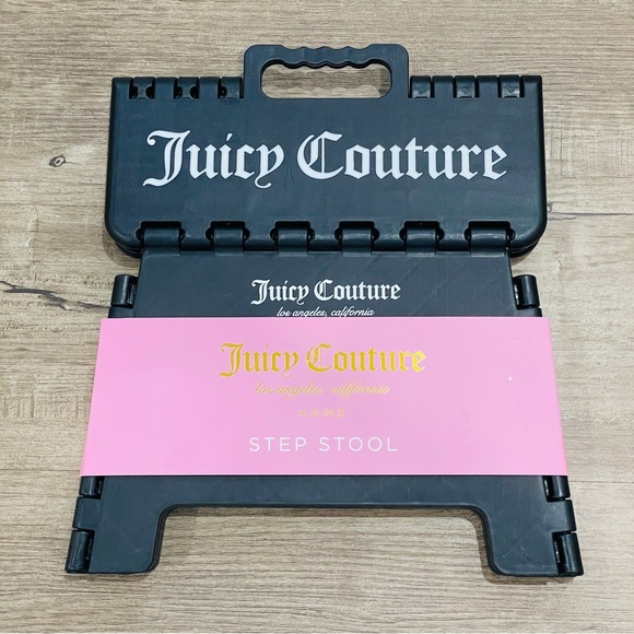 Juicy Couture Other - NEW Juicy Couture Home Black Foldable Step Stool with Heart Logo and Handle